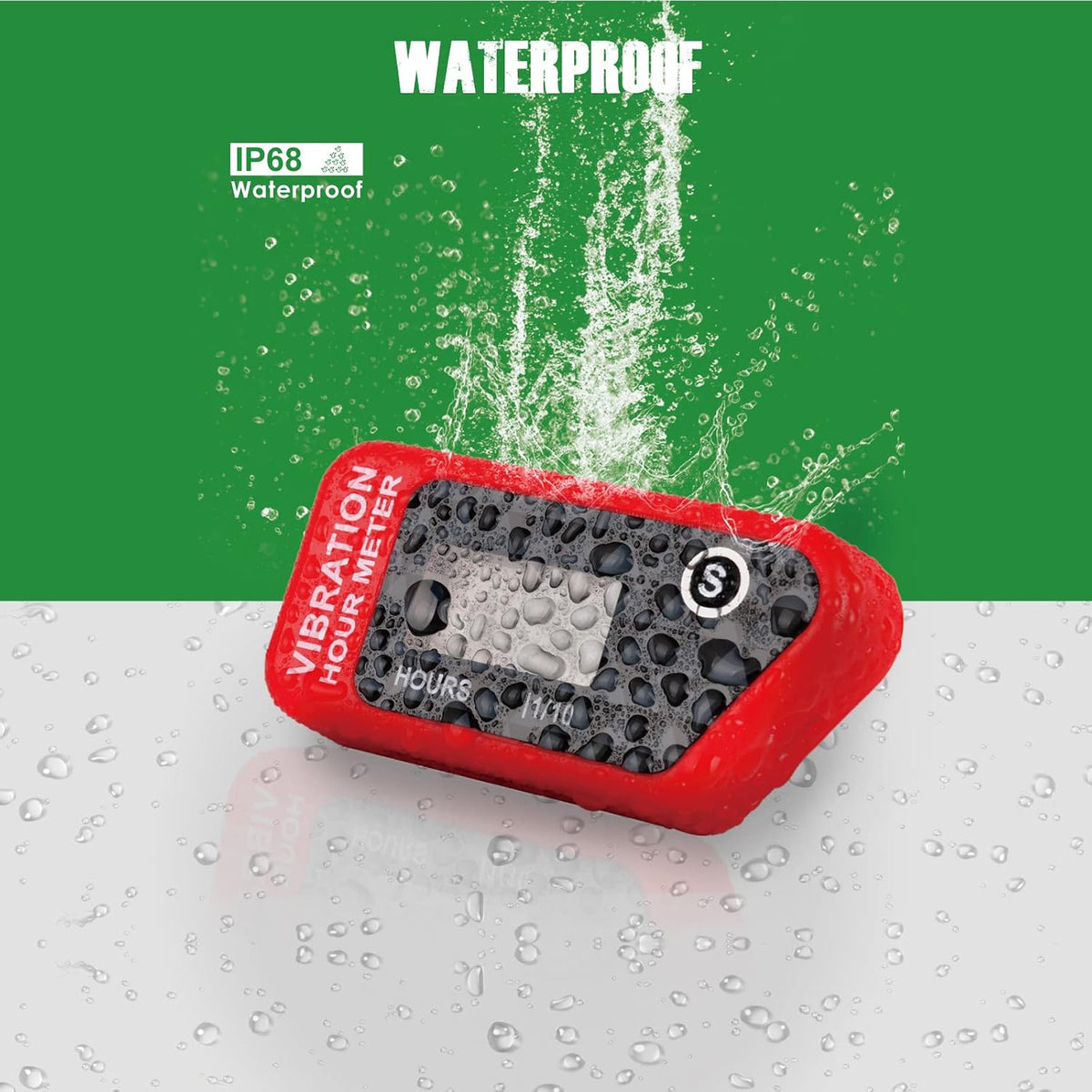 YOOREAL Vibration Hour Meter,Maintenance Hours Waterproof IP68