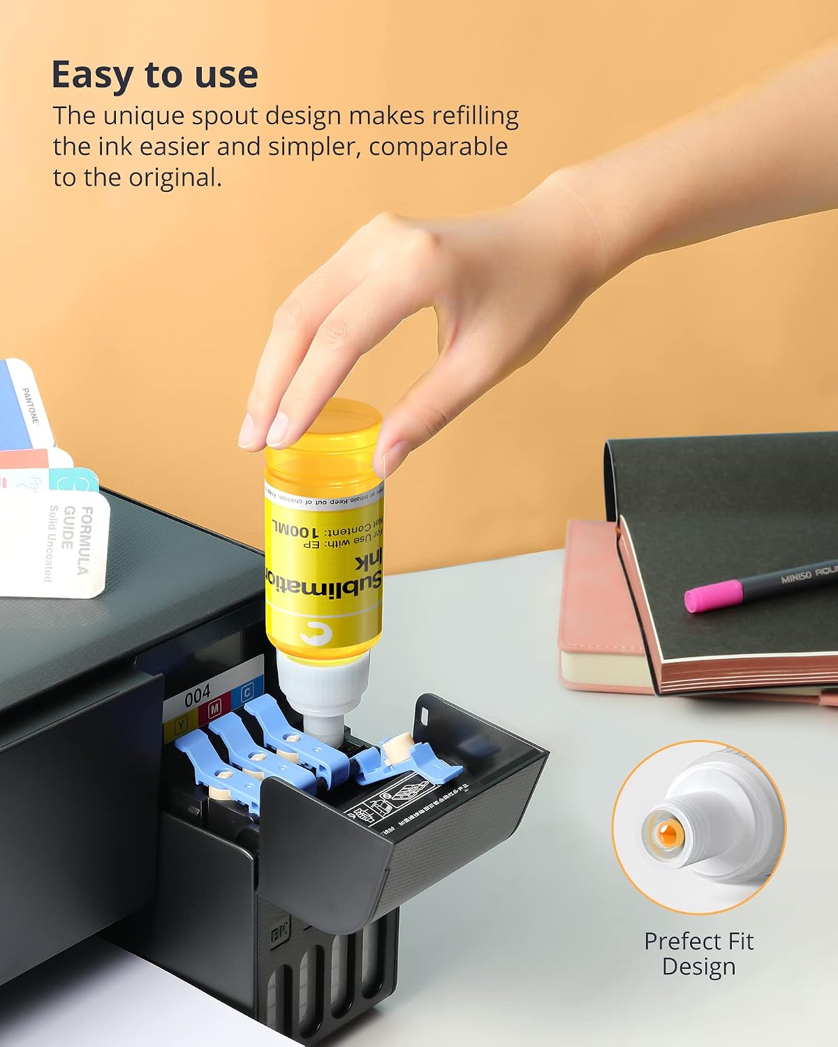 Sublimation Ink Refilled Bottles Work with ET-2800 ET-2903 ET-2980 ET-4800 ET-15000 ET-2803 ET-2850 ET-3760 ET-4760