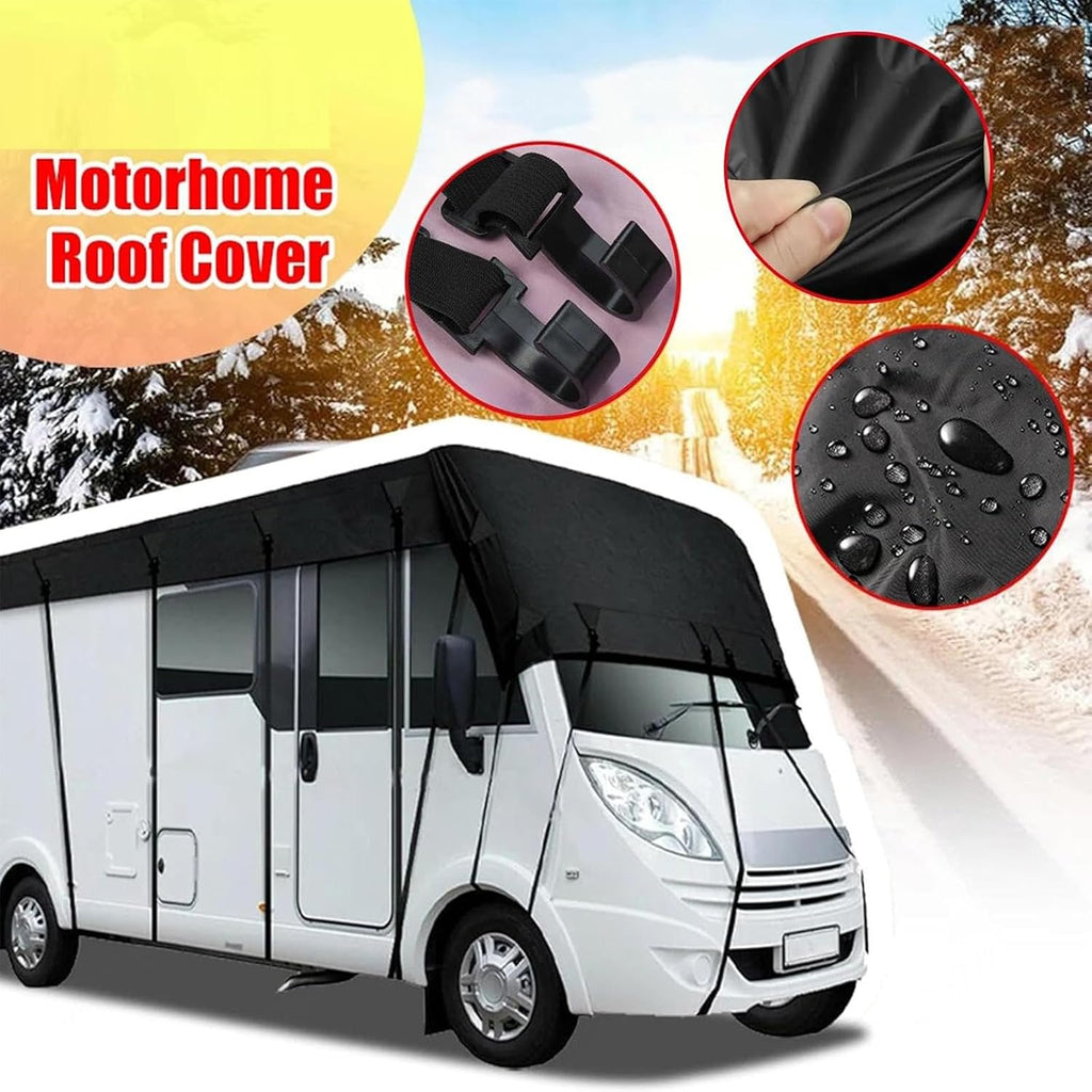 Camper Cover Waterproof 300D Durable Oxford Travel Trailer Cover Wind, Rain and Snow Proof rv Cover Snow Class C Rv