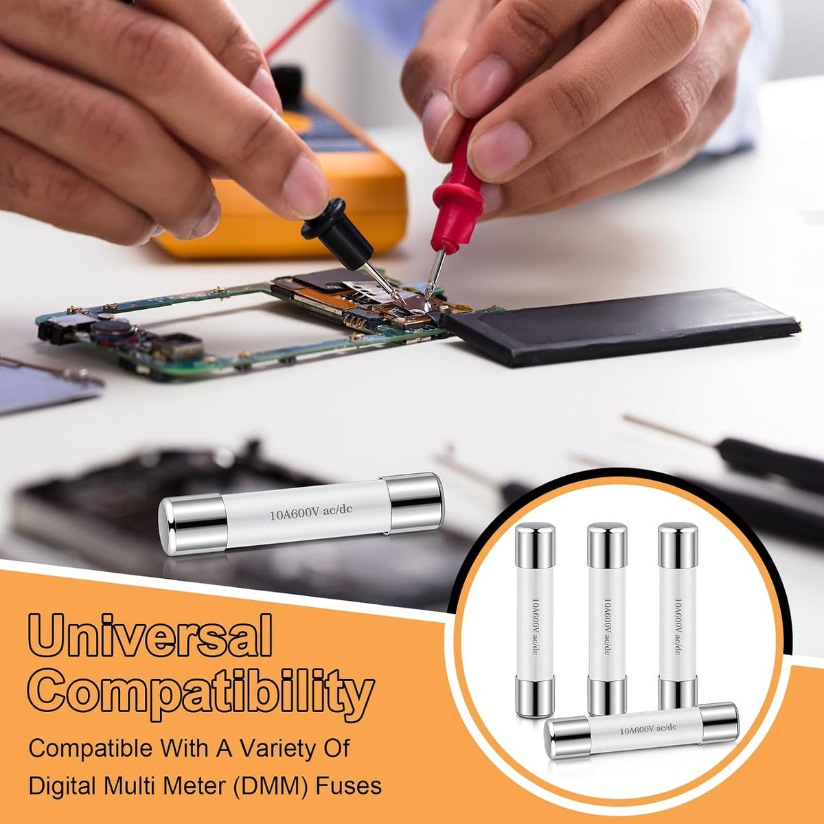 Relaxweex 5 Pcs Ceramic Fast Fuses for Multimeters, 6.3x32 mm Ff10a