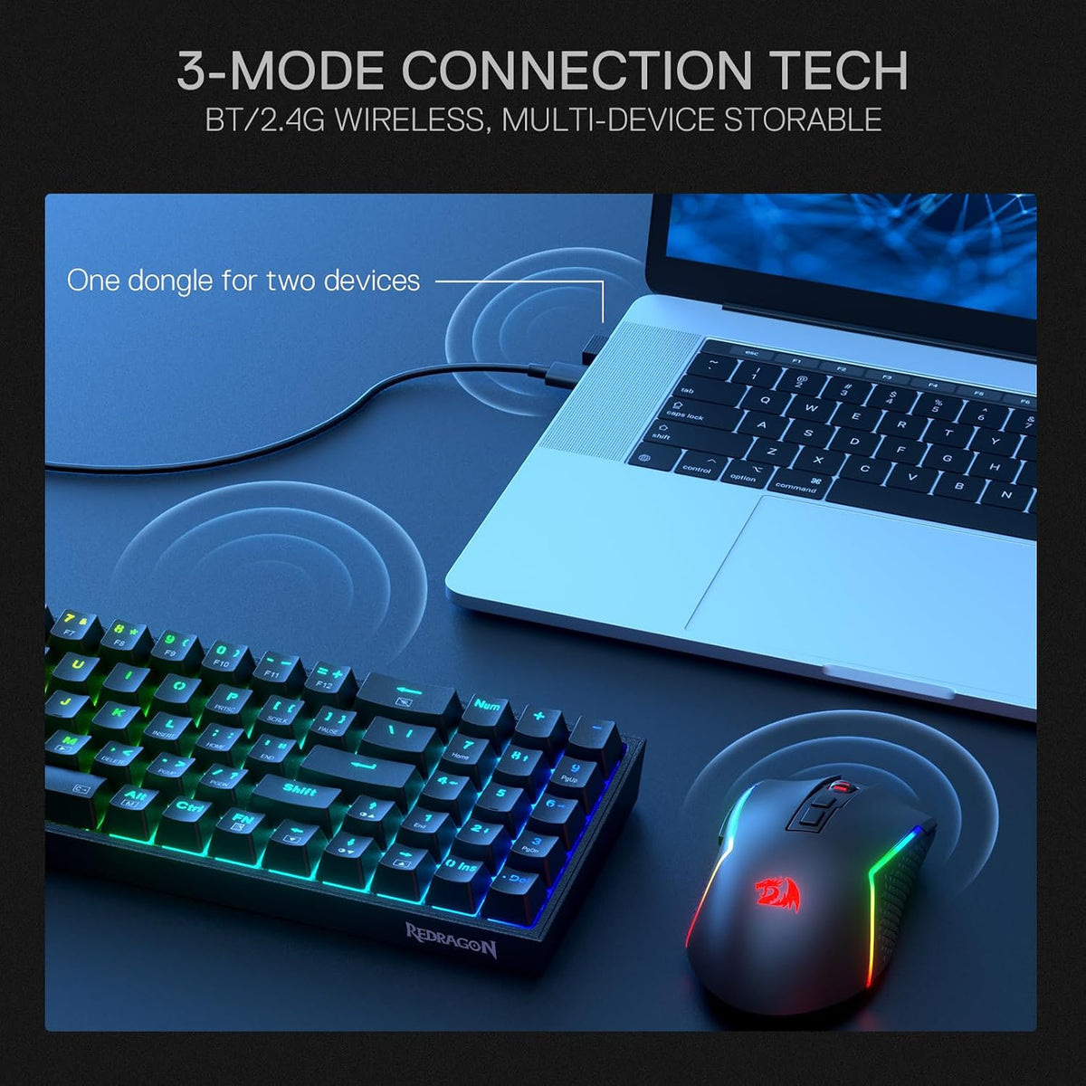 S136 Combo, K628 PRO 75% Wireless Gaming Keyboard + 7200 DPI Mouse