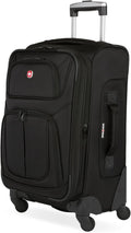 Sion Softside Expandable Spinner Luggage Durable Lightweight Travel Suitcase, Black, Carry-On