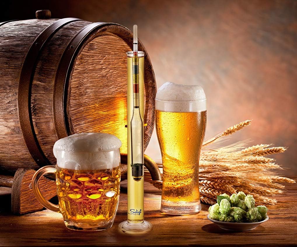 Triple Scale Hydrometer and Glass Test Jar for Wine, Beer, Mead & Cider - ABV, Brix and Gravity Test Kit