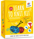 Knitting Kit - Beginner Knitting Supplies with Wool Yarn, Needles, Instructions, DIY Gift