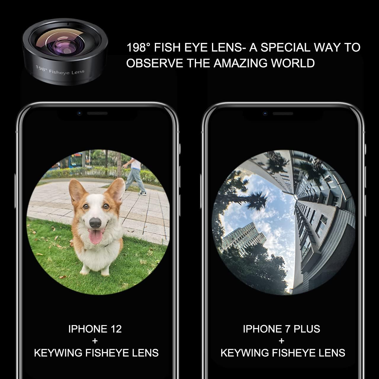 Fisheye Lens, 198° Fish Eye Phone Camera Lens Kit for iPhone | Fish Bowl Camera Lens, Phone Lens Accessories, Lens