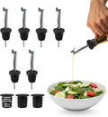 Stainless Steel Liquor Pourers with Hinged Flip Lid, 6 Pack