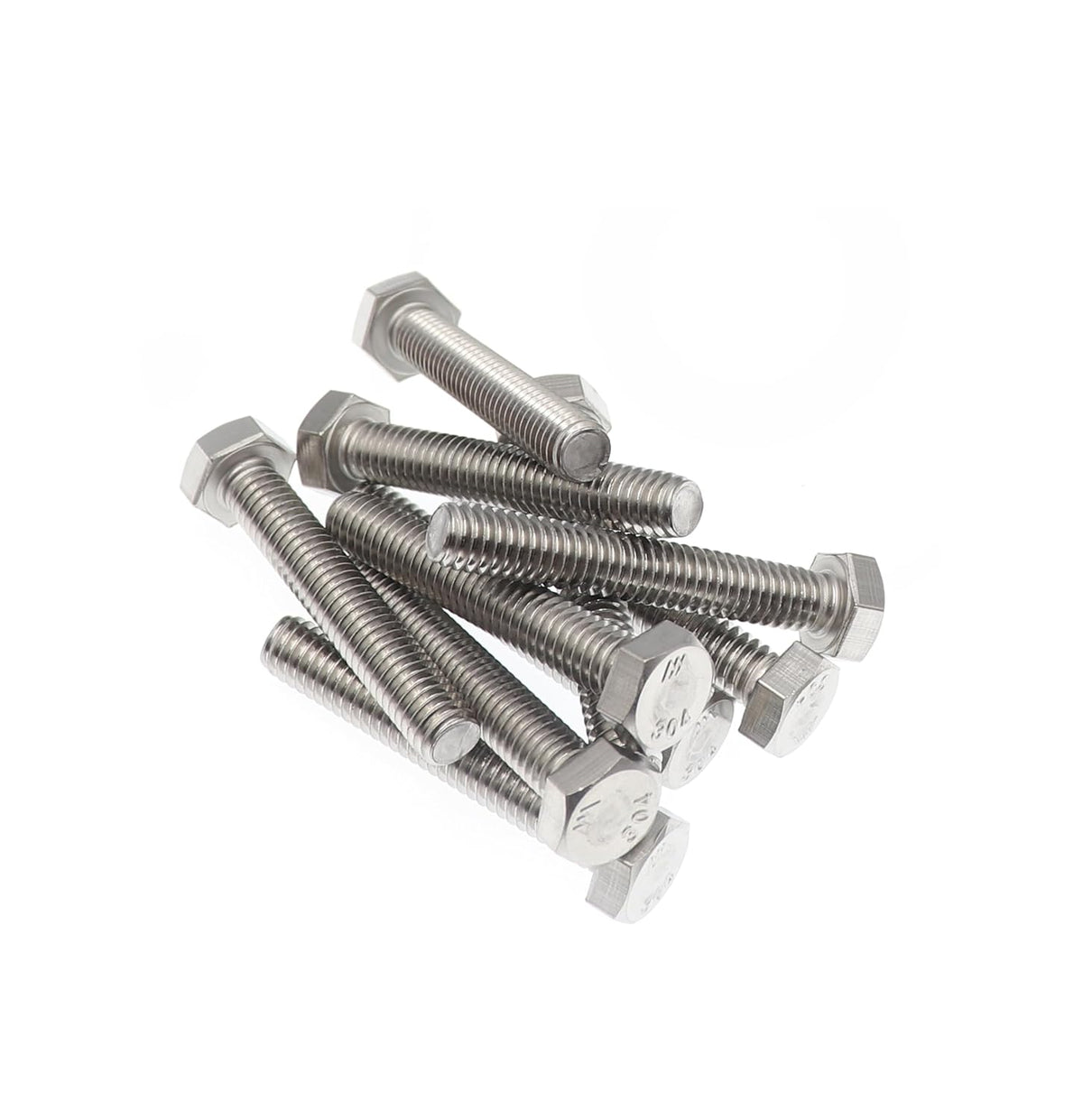 cSeao 20pcs 1/4-20 x 1/2" Hex Head Bolts, Plain Finish, 304 Stainless Steel