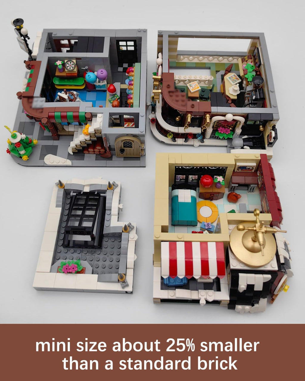 Christmas Cafe House Building Block Set, Adult Street View Bricks Model Set, Boys Girls Adult Christmas Holiday Toys