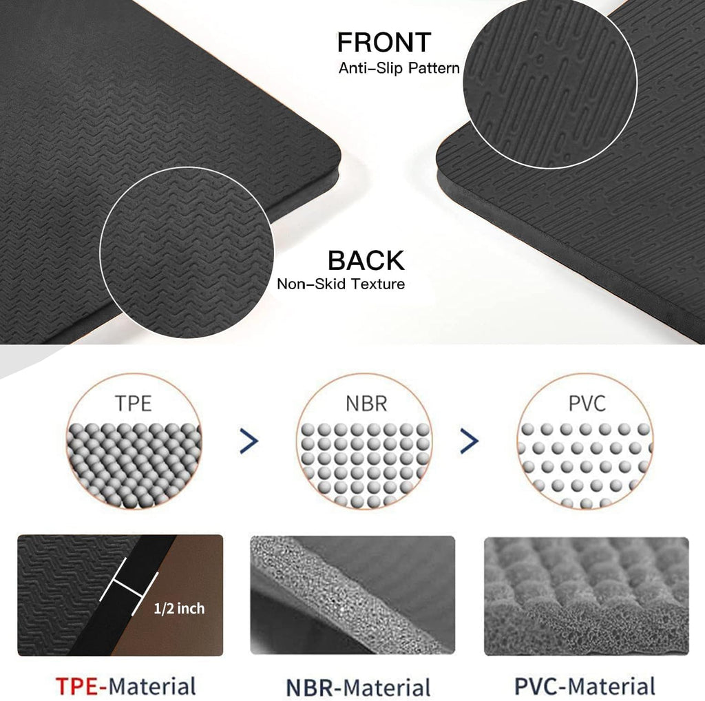 Large TPE Yoga Mat 6'x4'x1/2" Extra Thick Non-Slip Exercise Mat