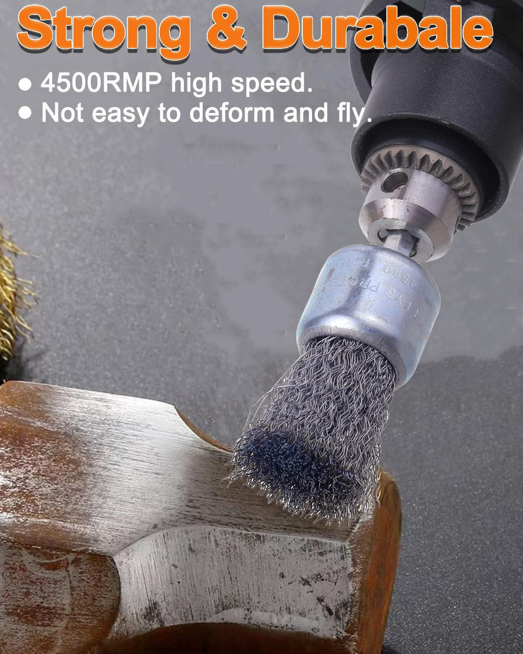 Rocaris 30 Pack Carbon Steel Wire Wheel Brush with 1/4-Inch Hex Shank