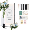 Wedding Sign Stand – Adjustable Metal Easel, 50" or 66" Floor Poster Holder, Black, Perfect for Wedding Welcome