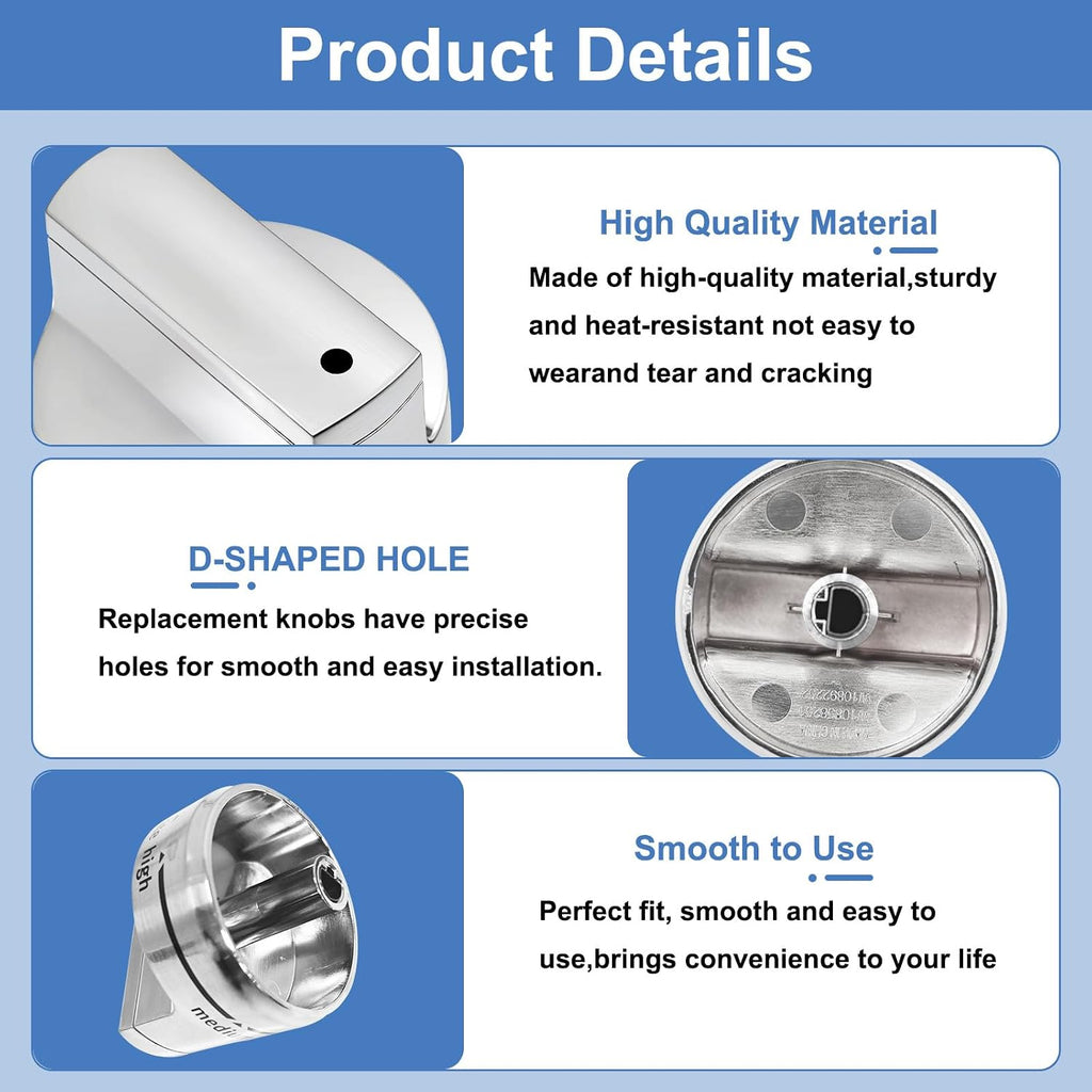 W11101439 Stove Knob Compatible with Maytag Whirlpool Gas Range Oven 5 Pack