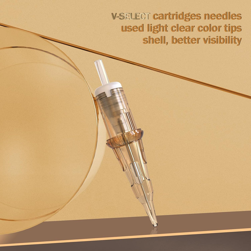 EZ Tattoo Cartridge Needles - 20Pcs #10 (15RM) Bugpin Curved/Round Magnum Disposable Tattoo Needles Cartridges for