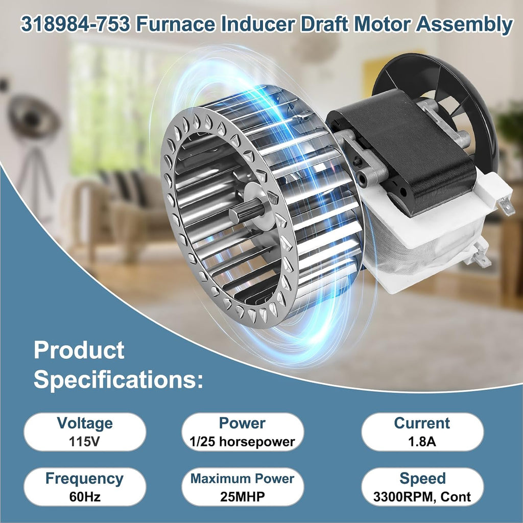 318984-753 Inducer Motor Assembly with LA11AA005 Blower Wheel