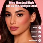 8 Colors Face Matte Blush Palette Shading Blusher - Buildable Facial Cheek Blusher Contour Bronzing Pressed Powder