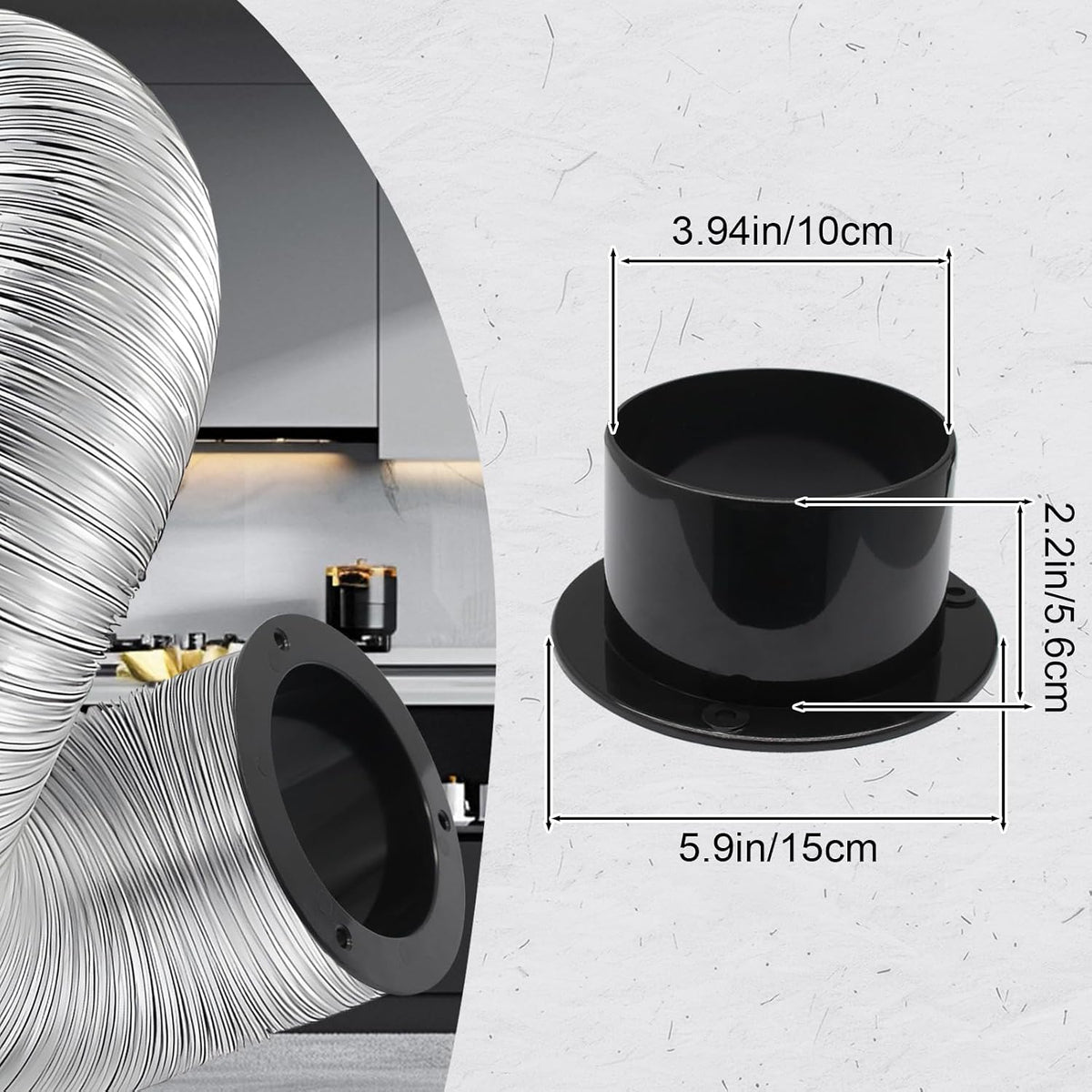 Duct Connector Flange 4 Inch, Plastic Straight Pipe Flanges