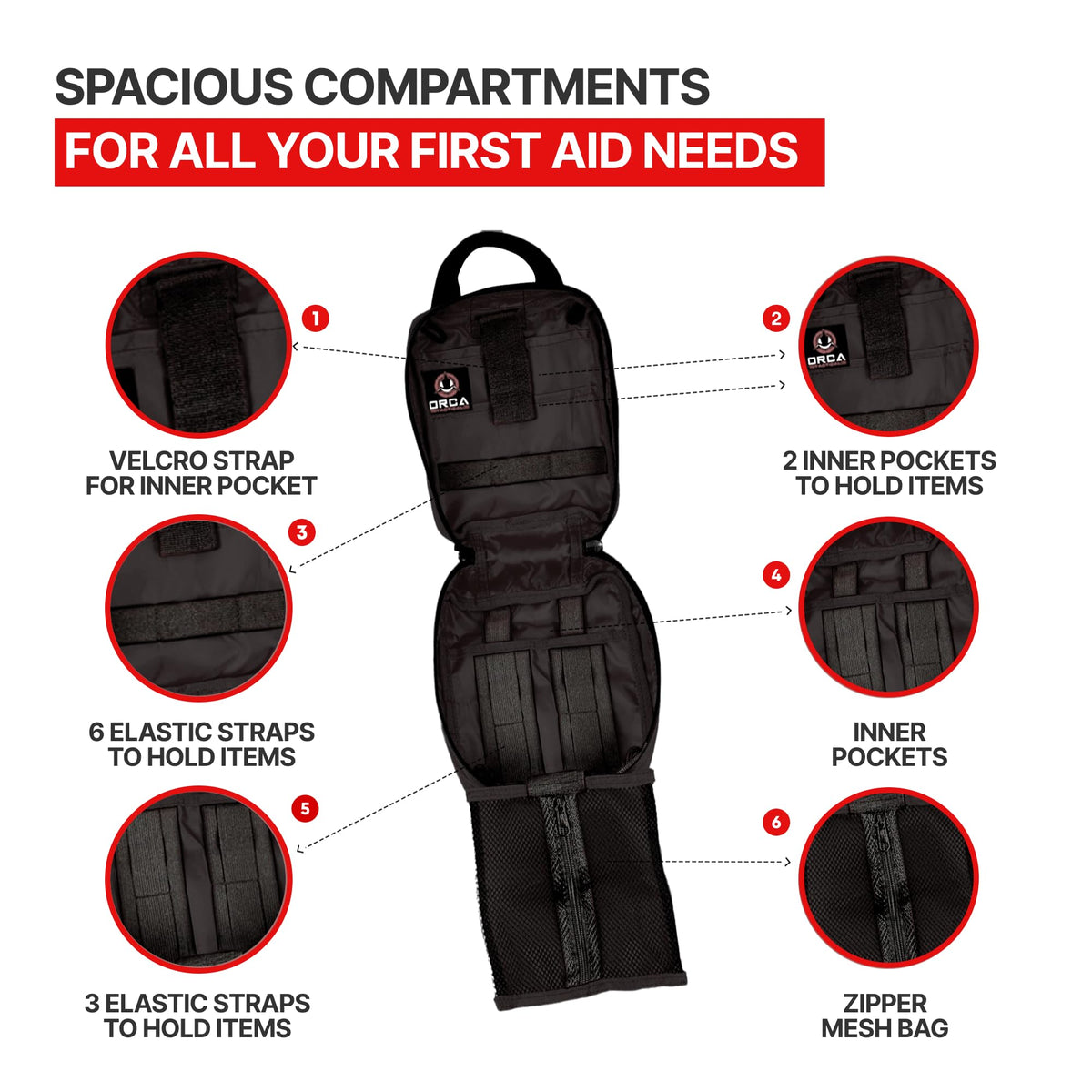 Rip Away MOLLE IFAK Pouch with Quick-Grab Handle-First Aid Kit Trauma Medical Bag-Durable 600D Polyester Emergency
