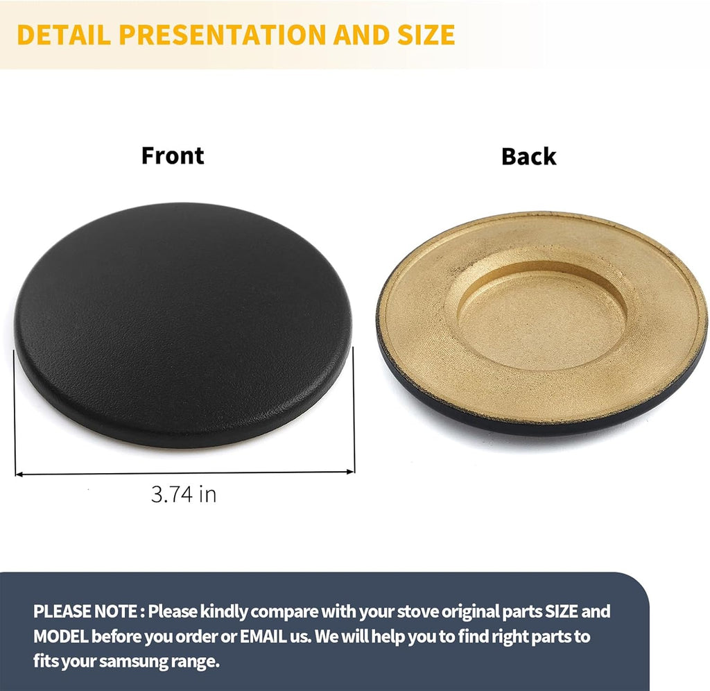 Allstare DG62-00067A Surface Large Burner Cap Replacement for Samsung Gas Range Parts NX58H5600SS/AA NX60T8311SS/AA NX60A6511SS/AA 3.74 Inch Samsung Gas Stove Burner Flame Cap Range Burner Head 1 Pc