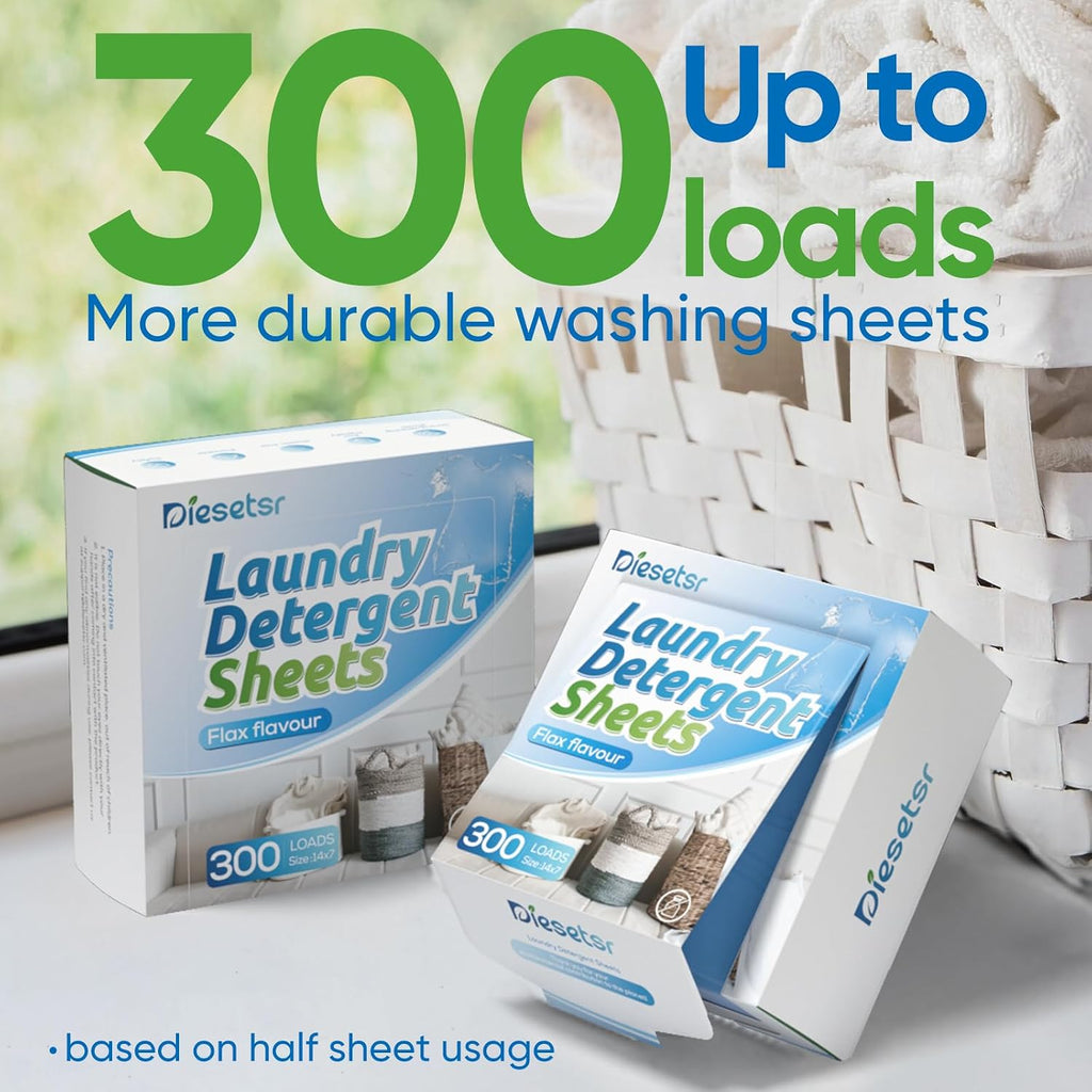 Laundry Detergent Sheets 150 Counts Travel Laundry Sheet ECO-friendly, 300 Small Loads Plastic-Free Clothes Washing