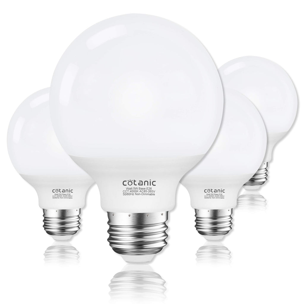 G25 LED Globe Light Bulbs 4000K Daylight E26 Base 60W Equivalent