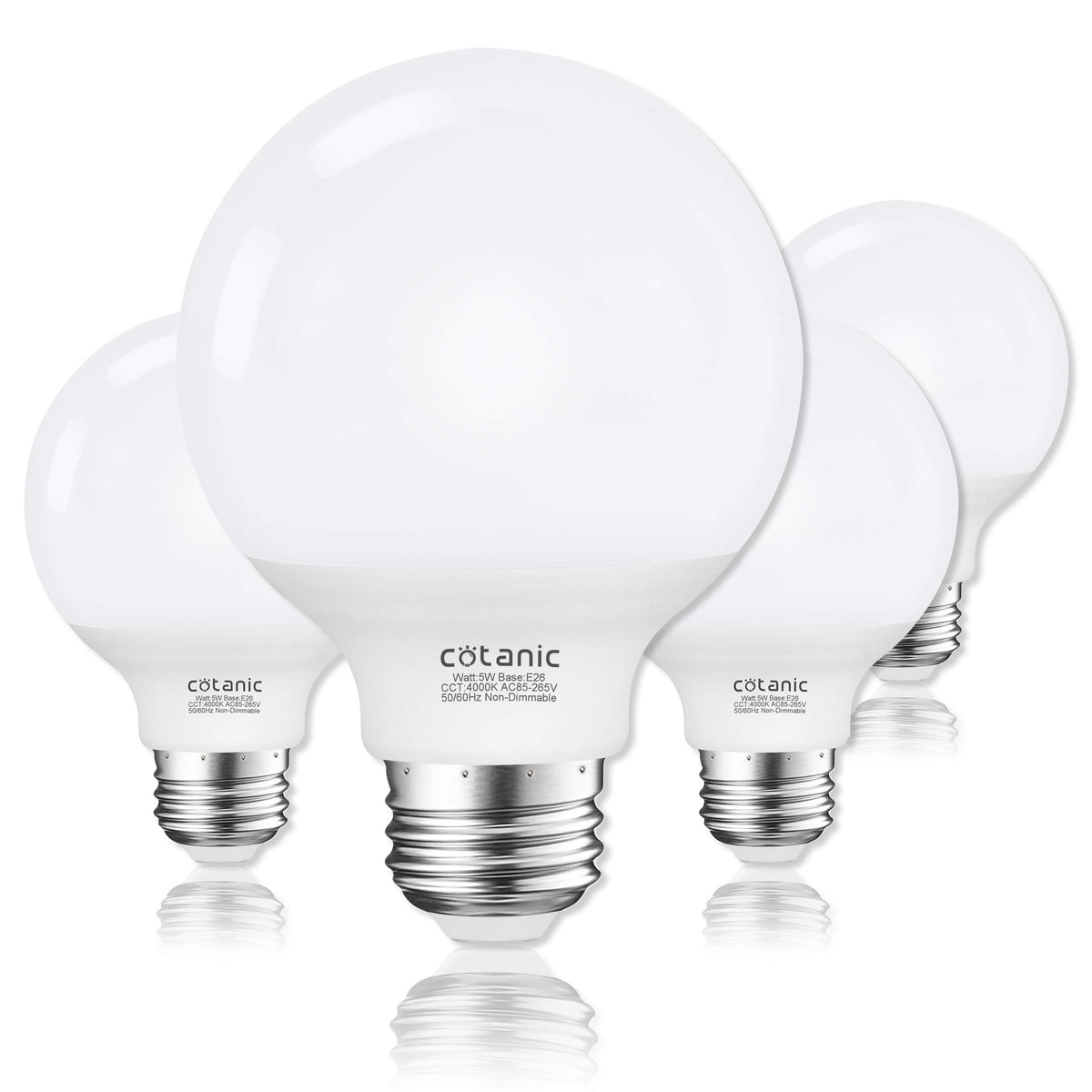 G25 LED Globe Light Bulbs 4000K Daylight E26 Base 60W Equivalent