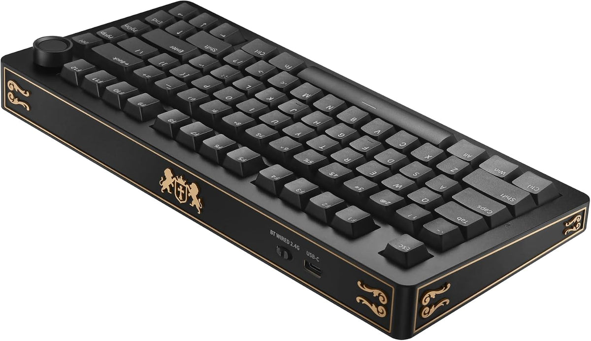 M80 75% Metal Wireless Mechanical Keyboard, 5000mAh, Bluetooth, 2.4G & Wired, Hot-Swappable, Multi-Function Dial