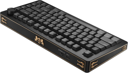 M80 75% Metal Wireless Mechanical Keyboard, 5000mAh, Bluetooth, 2.4G & Wired, Hot-Swappable, Multi-Function Dial