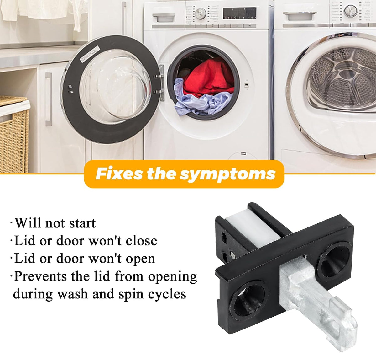 134937300 Washer Striker Assembly by Techecook - Fit for Electrolux Frigidaire Washing Machine - Washer Door Strike Latch Replaces AP4365553, 1483065, AH2345126, PS2345126, EAP2345126