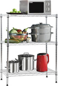 3 Tier Shelf Metal Wire Shelving Unit Adjustable Storage Shelves Storage Rack Heavy Duty Steel Standing Shelf Unit