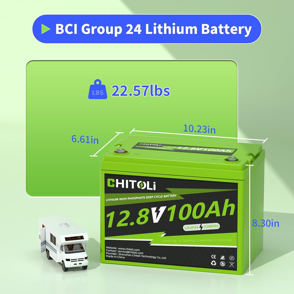 12V 100Ah LiFePO4 Battery, Built in100A BMS, 4000-15000 Deep Cycles, 10-year Lifetime for RV, Trolling Motor