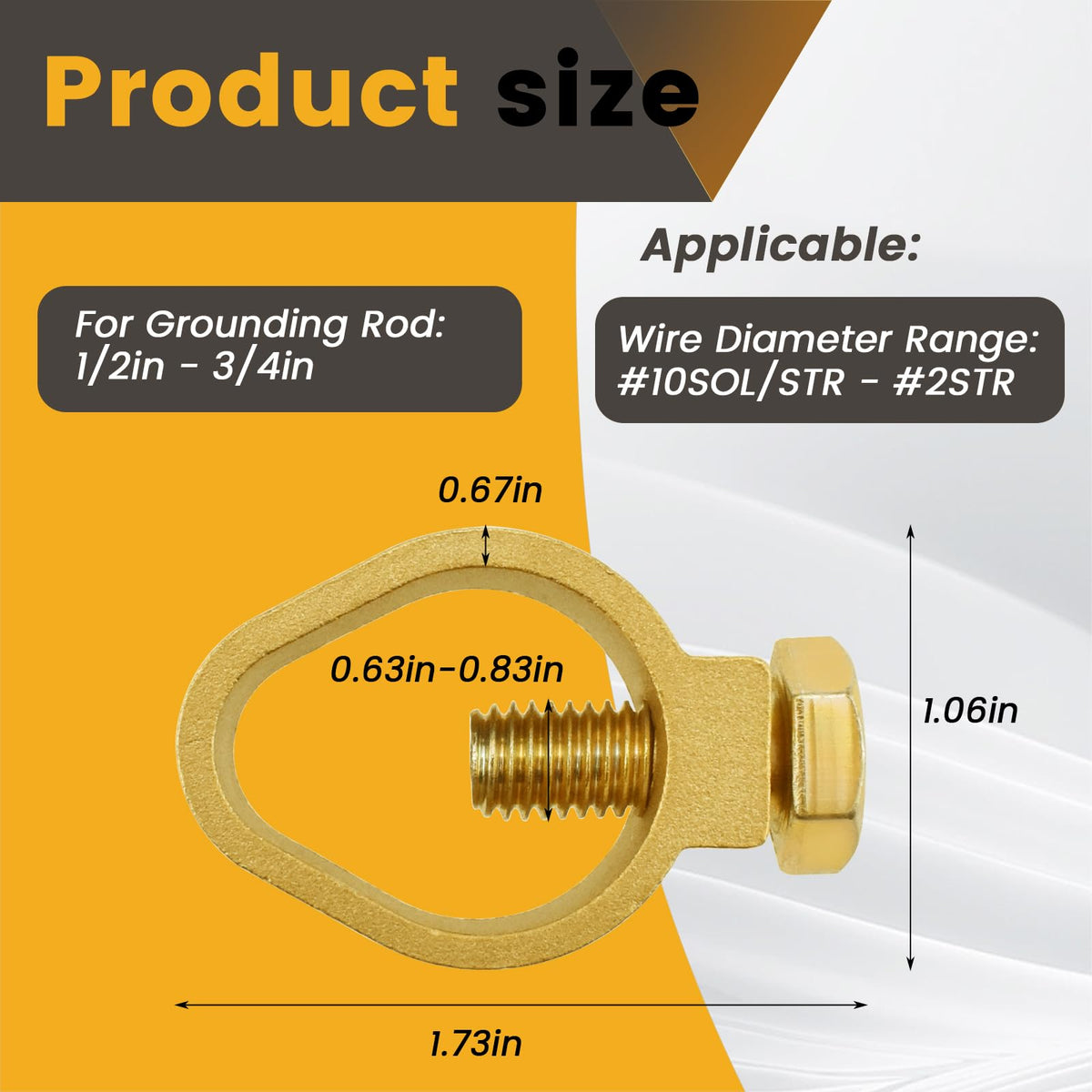 BaYiToo 2 Pcs Direct Burial Ground Rod Clamp