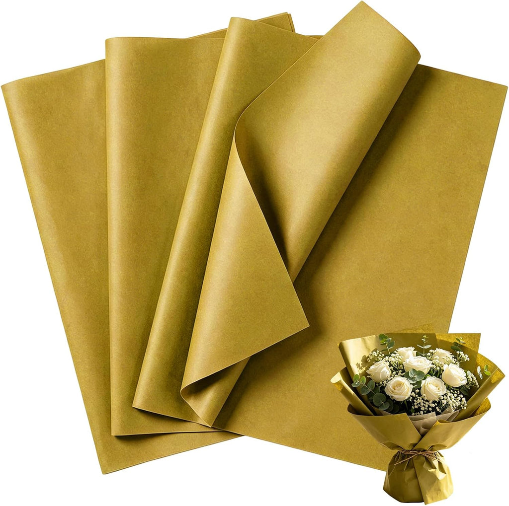 150 Sheets Gold Tissue Paper Bulk 14x20 Inch