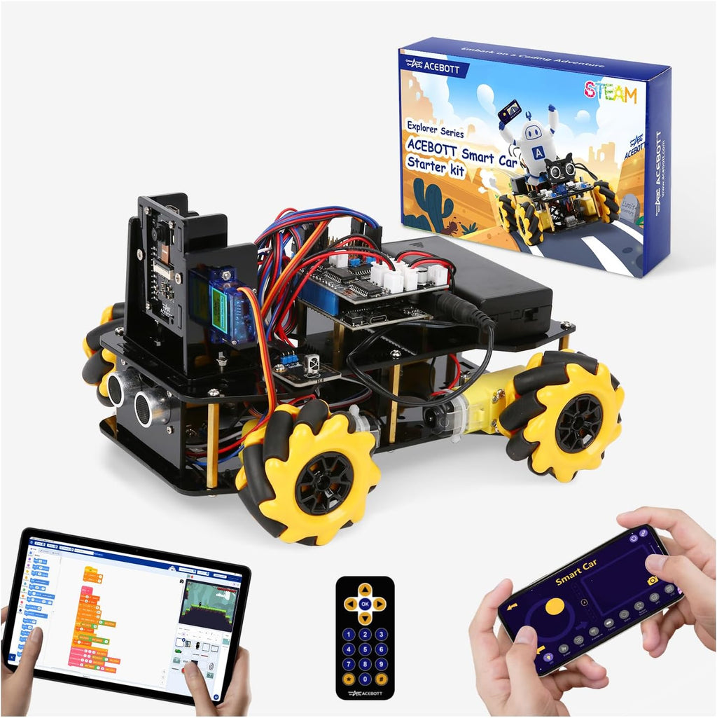 Robotics Kit for Kids Ages 8–12 12-16, ACEBOTT Smart Robot Car Kit with 3MP Camera, STEM Toys for Boys Compatible