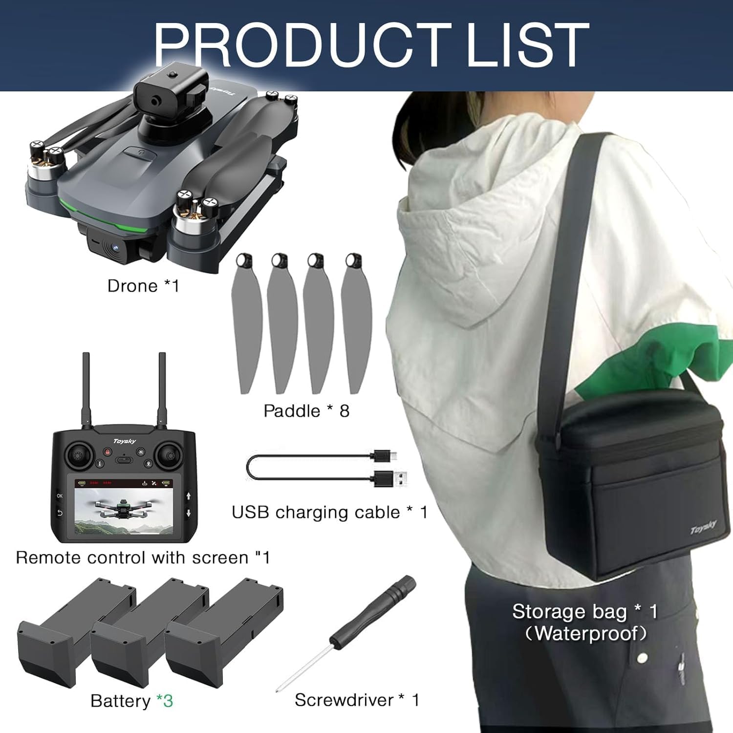 GPS Drones with Camera for Adults 4K，Remote Controller with Screen,Brushless Motor FPV，Under 249g，46Mins