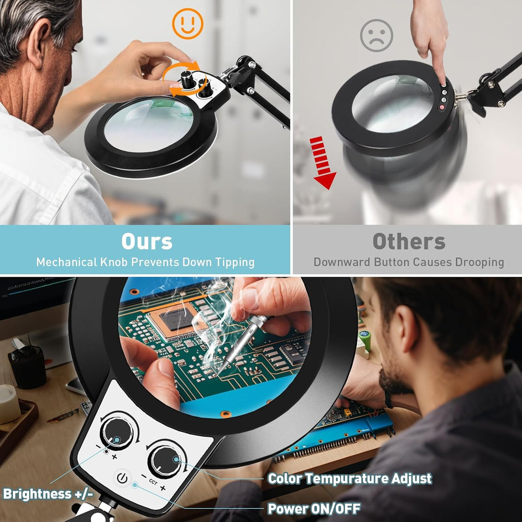 Helping Hands Soldering Station, 10X Magnifying Glass with Light