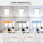 6Pack 1x4 LED Flat Panel Light, 50W Surface Mount Ceiling Fixture