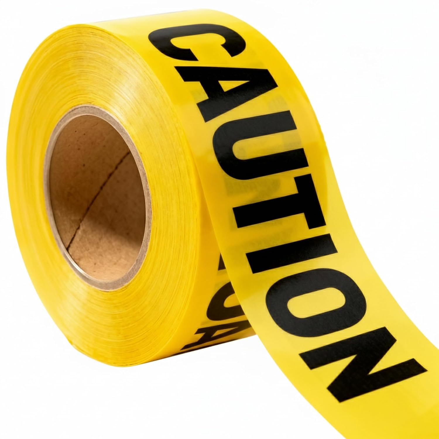 Premium Yellow Caution Tape 3 inch x 1000 feet, Bright Yellow w/Bold Black Text, 3" Wide for Maximum Readability
