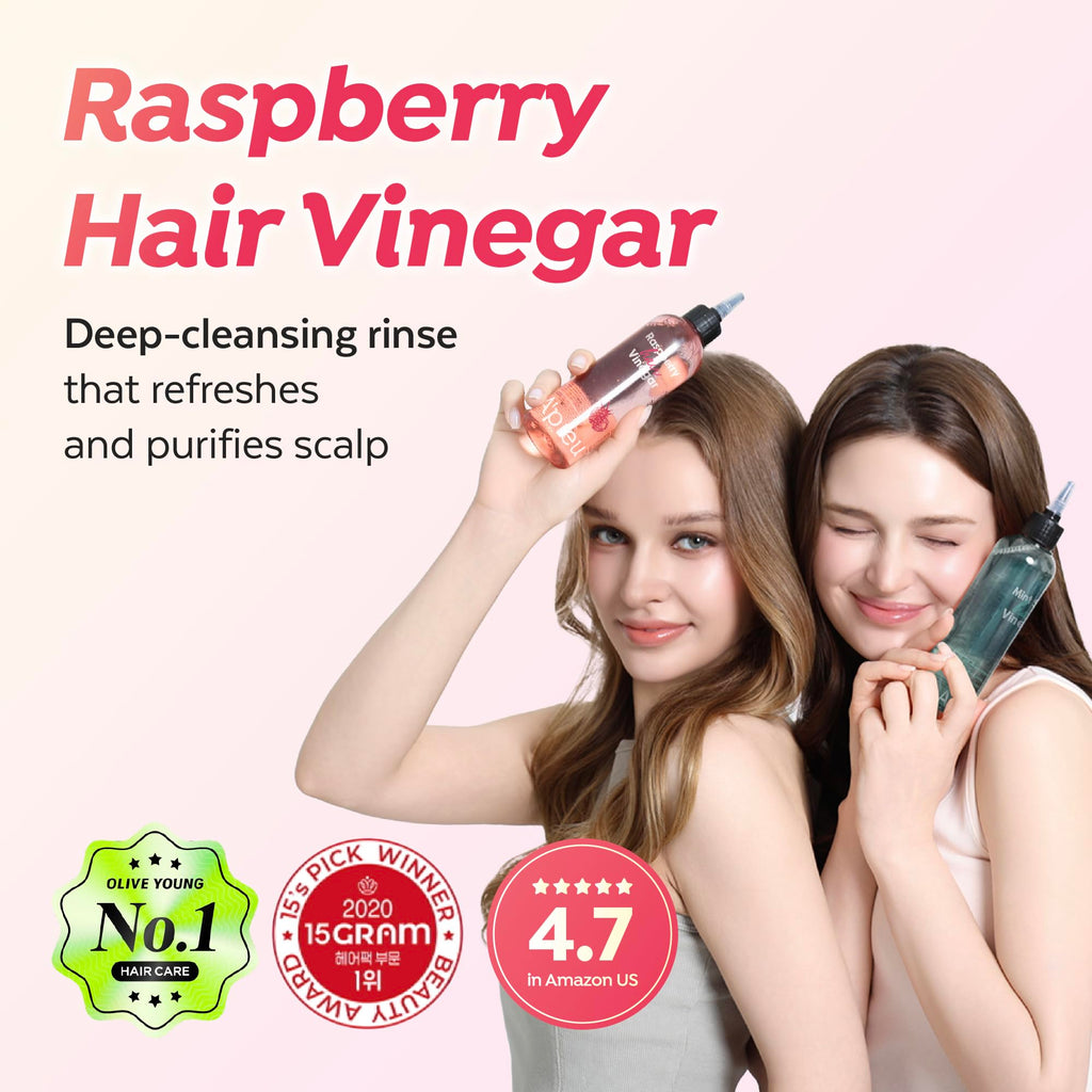 Raspberry Hair Vinegar Rinse for Scalp Clarifying & Shine