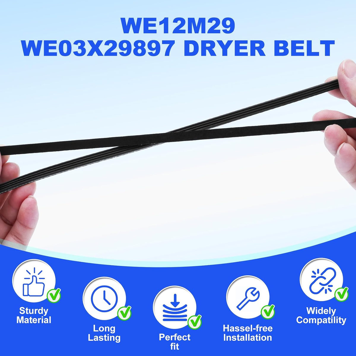 Dryer Drum Belt 40111201 Compatible with Maytag/Whirlpool/Amana