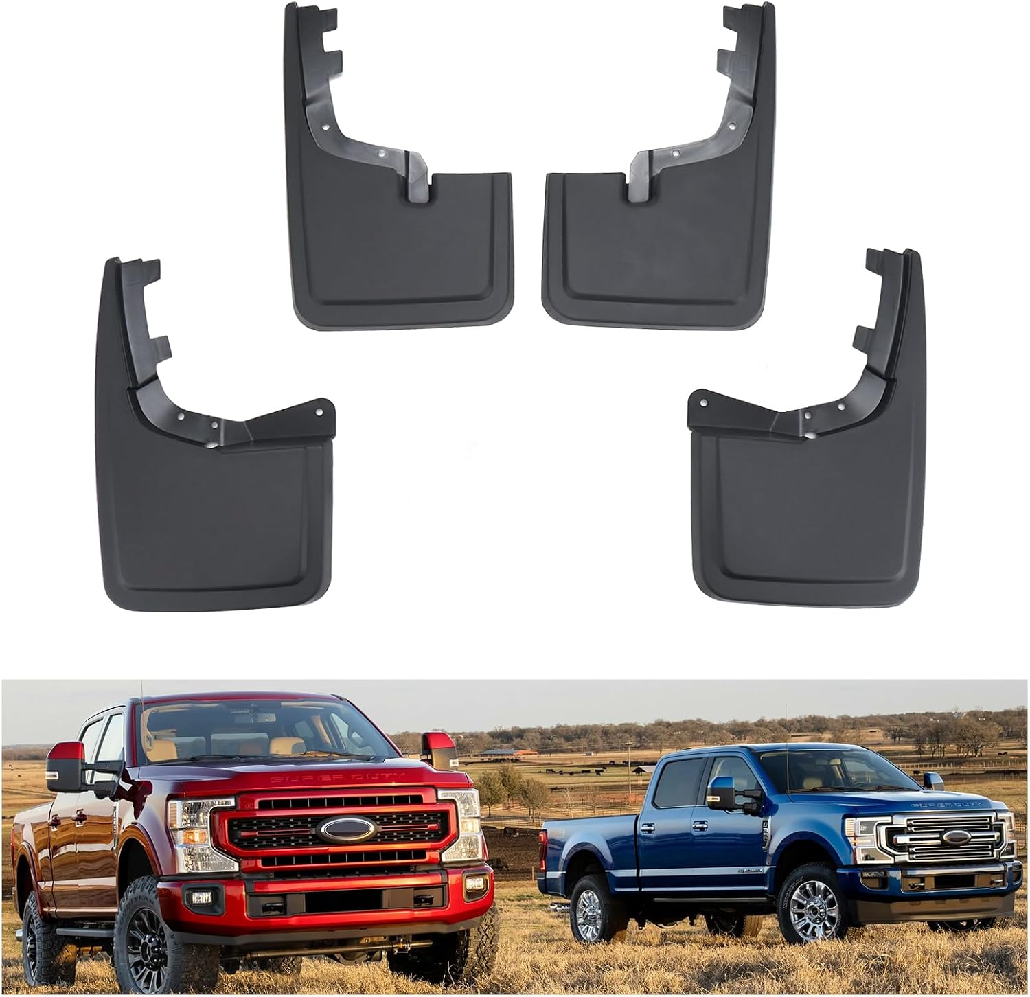 No Drill Mud Flaps for 2021-2026 Ford F-150 Without Fender | OEM Replacement # ML3Z-16A550-AA, ML3Z-16A550-BA, Heavy