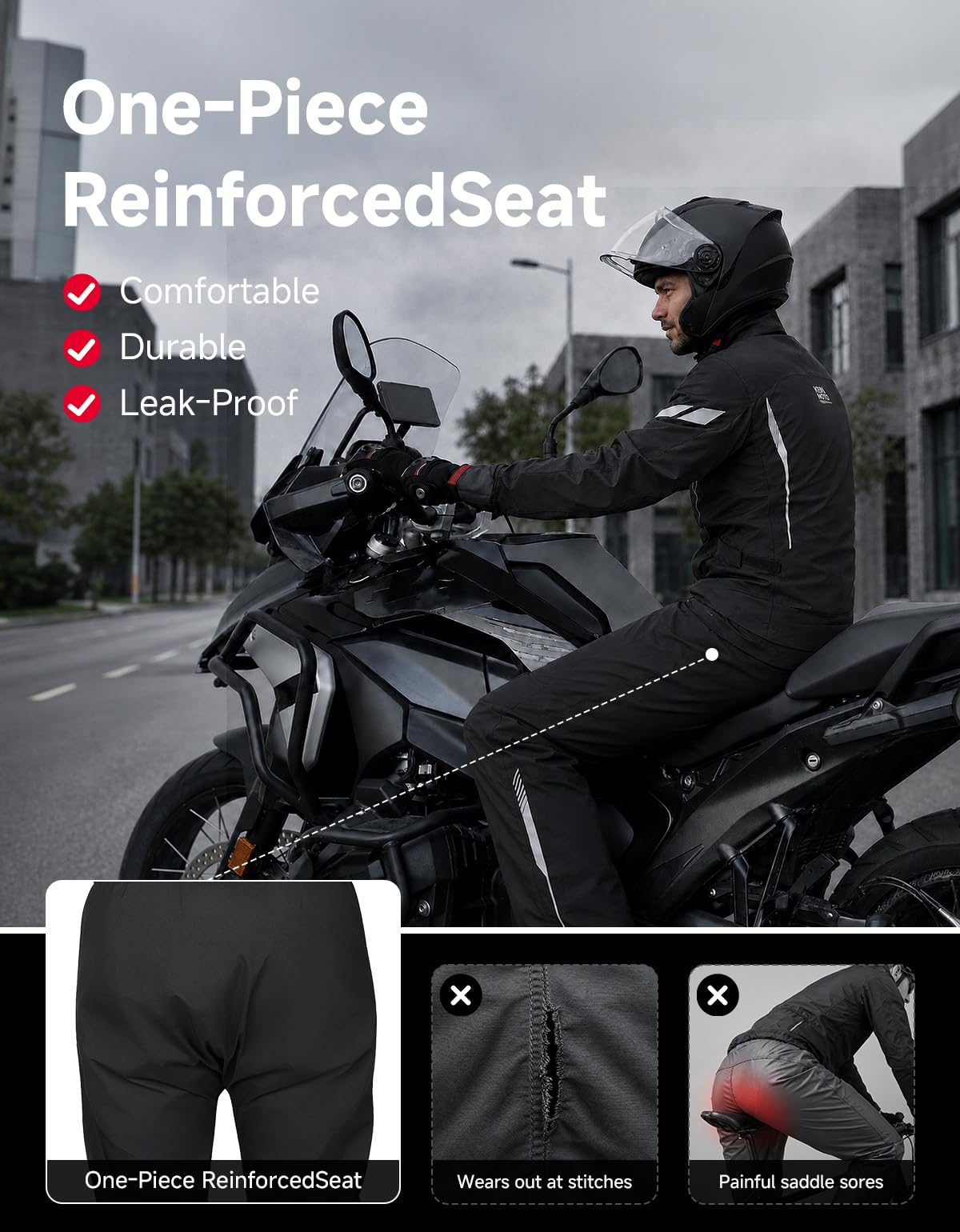 Motorcycle Rain Suits for Men with Dual Breathable System