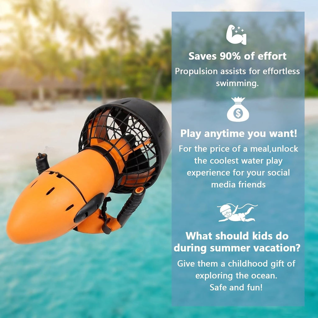 Underwater Scooter 500W Brushless Motor, 60-Min Long Battery Life & Variable Speed Control