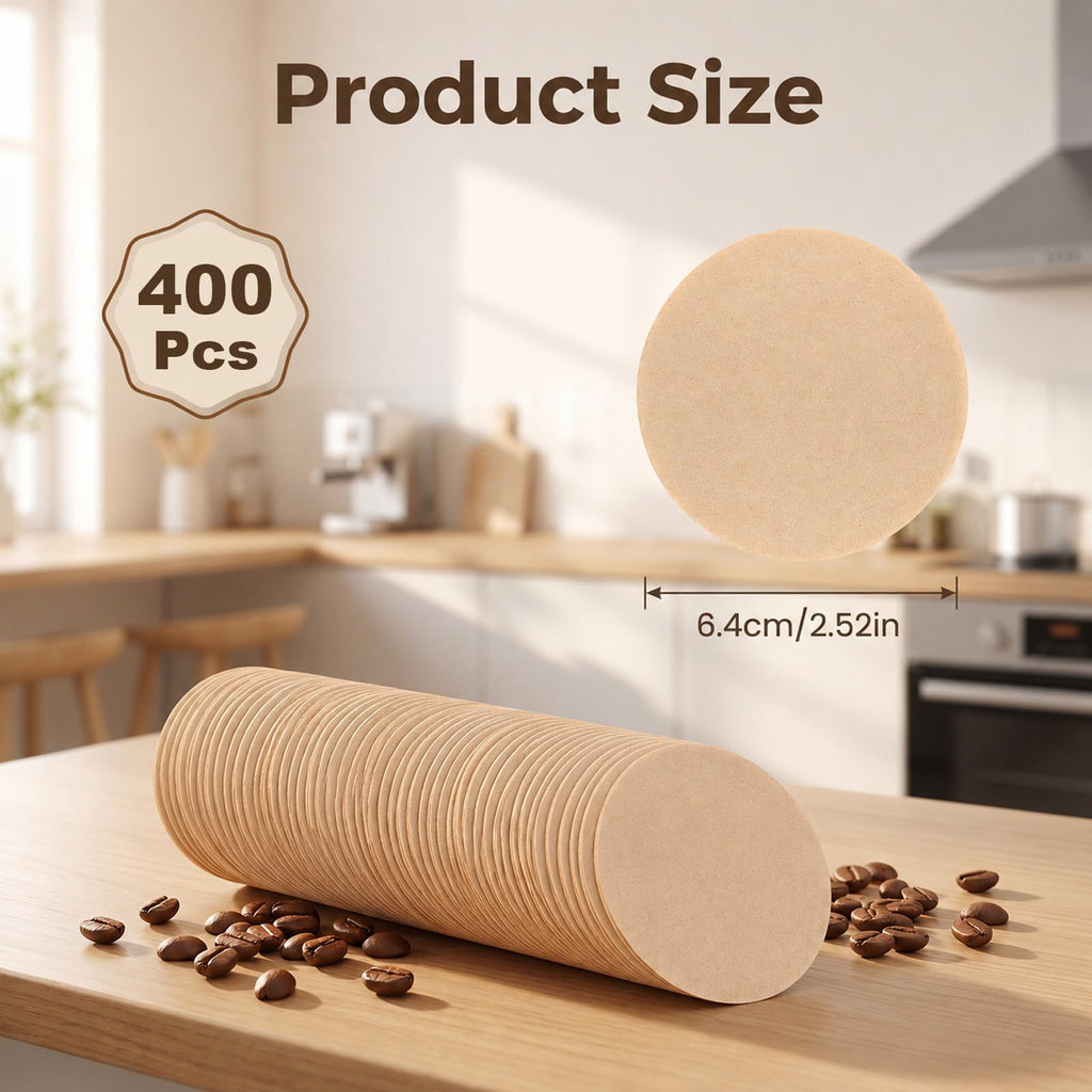 Elegaperma 400pcs Coffee Filter Paper,Replacement Espresso Filters Paper