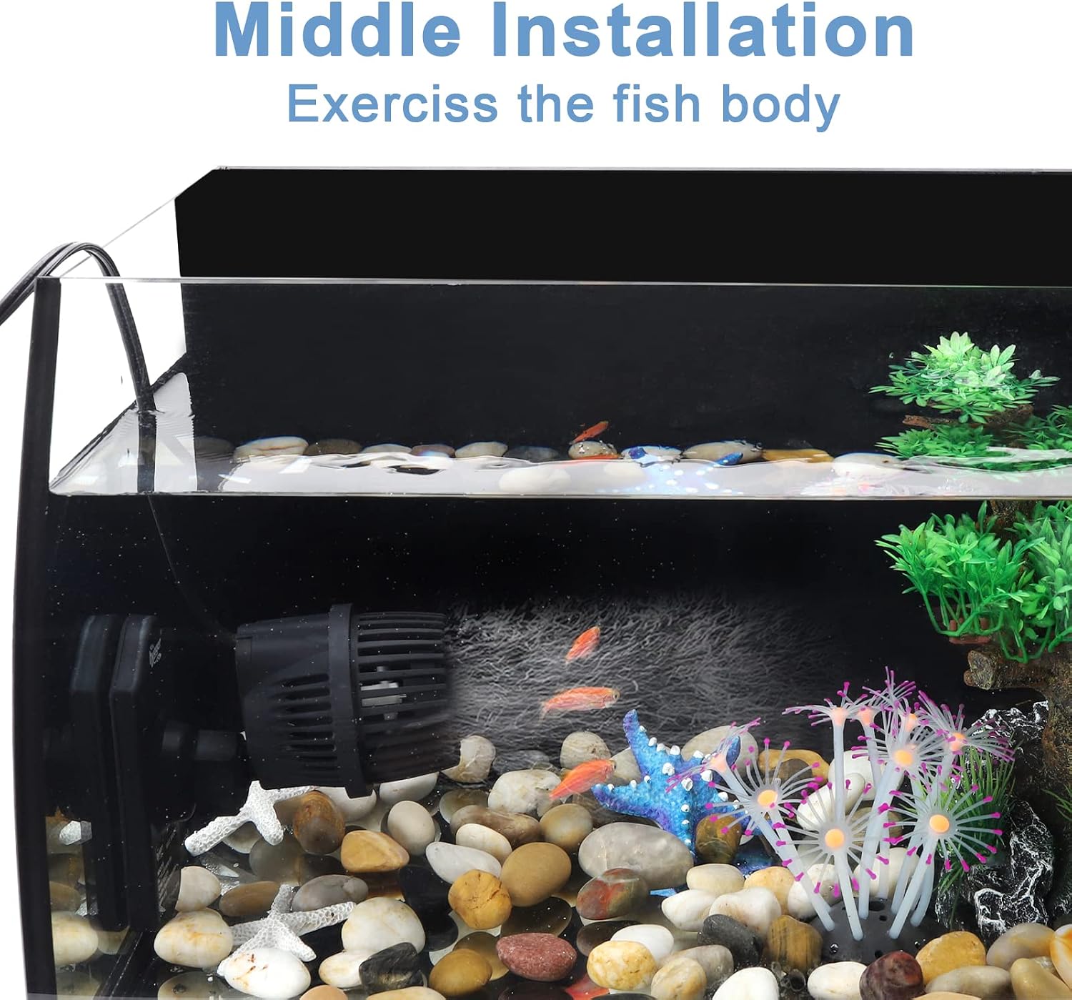 2100 GPH Aquarium Wave Maker Pump with Strong Magnetic Suction Base, Ultra-quiet 360 Degree Rotating Submersible