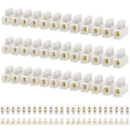 GUBCUB Terminal Block Set, 7 Pieces 12 Position Dual Row Terminal Strip Electrical Barrier Wire Connector Block, 10A 380V
