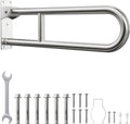 Toilet Grab Bar, Bathroom Safety Handrail Wall Mounted, 304 Stainless Steel Flip Up Folding Support Rail for Elderly