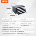 Drill Bit Dispenser Cabinet, Five-Drawer Drill Bit Dispenser, 60-Compartment Drill Bit Organizer Cabinet, Drill