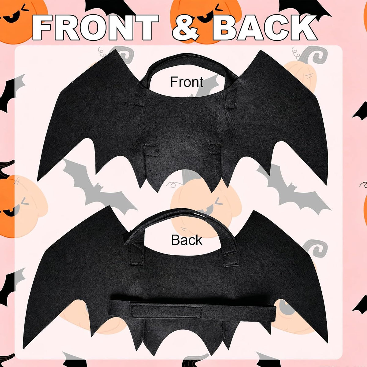 Dog Halloween Costumes, Large Bat Wings Dog Costume with 2 Pumpkin Bells