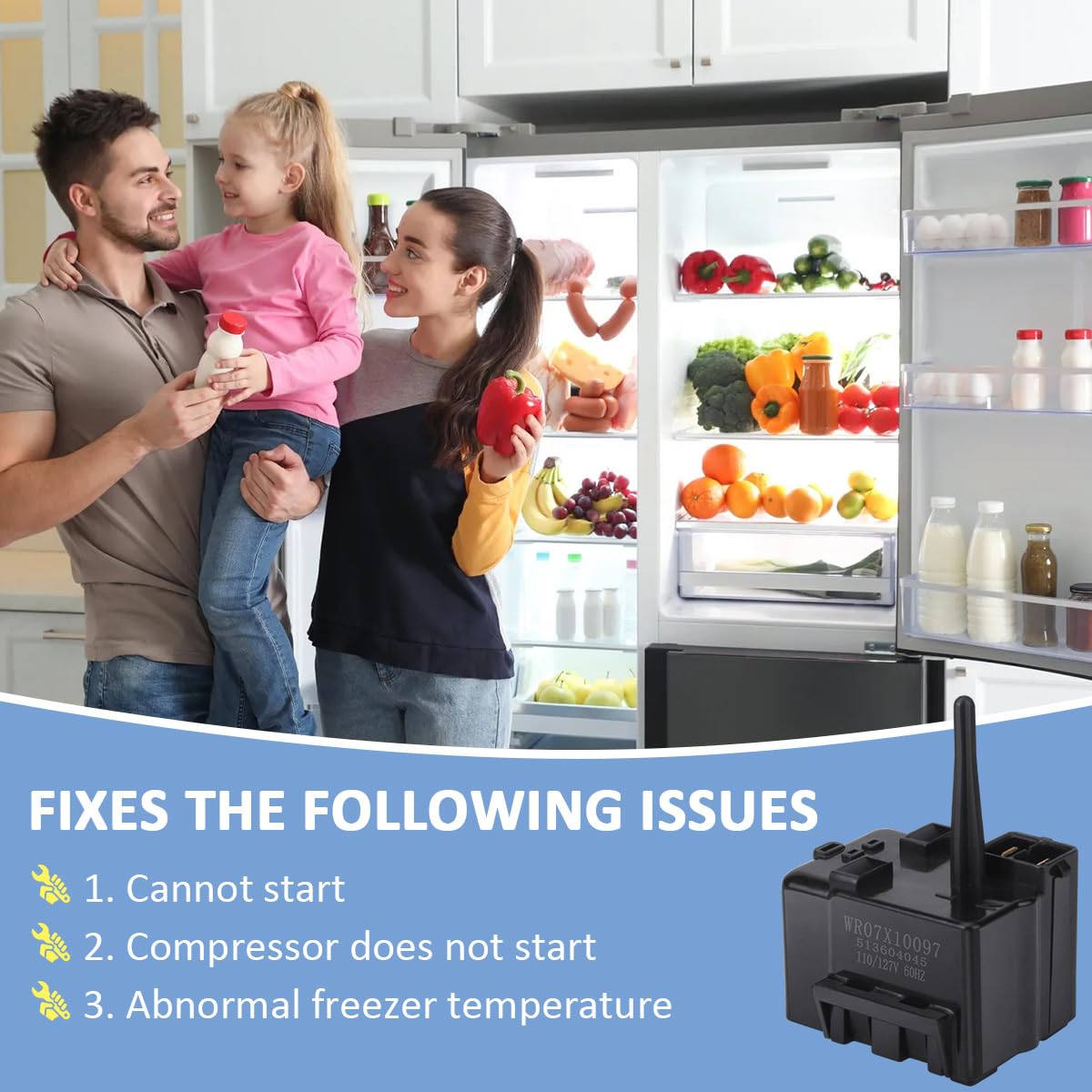 WR07X10097 Refrigerator Start Relay, Overload Assembly | WR07X10097 refrigerator start relay and overload kit