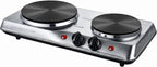 Electric Cast Iron Double Burner, 1700W Hot Plate, Silver BGS102S